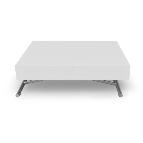 Table Basse Relevable Blanc Laqué CASSY - 3S. x Home - Table basse blanche design