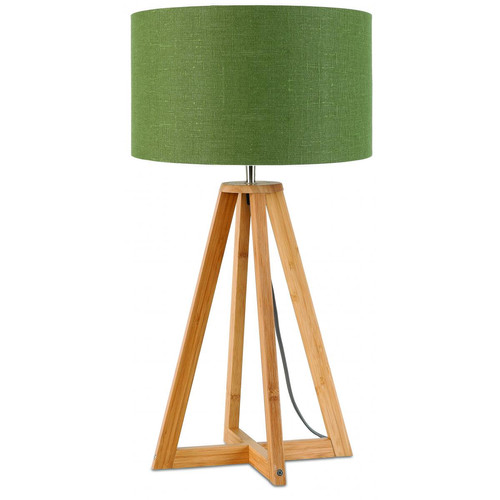 Lampe à poser Abat-jour Vert Forêt en Bois EVEREST - Good&Mojo - Deco meuble design scandinave