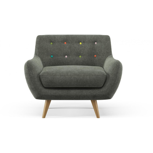Fauteuil scandinave avec boutons multicolores LIZZY - 3S. x Home - French Days