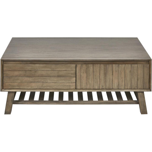 Table basse avec 2 Tiroirs Marron en Acacia Massif NOEMI - 3S. x Home - Table basse bois design
