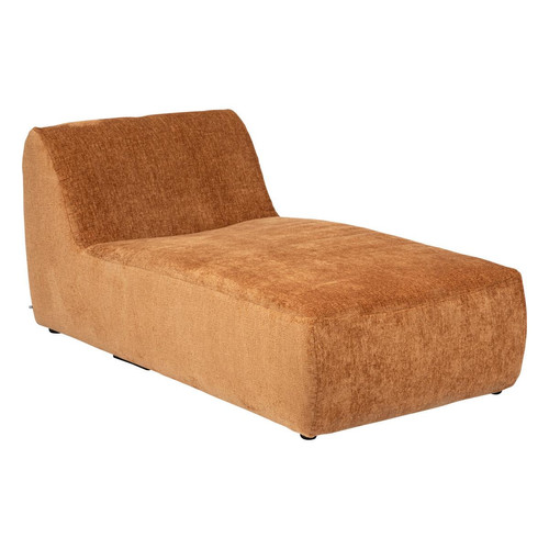 Module chaise longue marron caramel  en velours  3S. x Home  - Canape d angle design