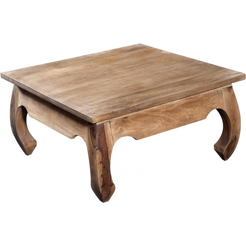 Table basse carrée en bois naturel KABAENA 3S. x Home  - Edition Vintage Salon Meuble Déco