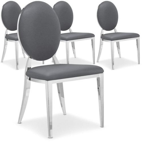 Lot de 4 chaises Sofia Baroque Gris 3S. x Home  - Edition Contemporain Salle à manger