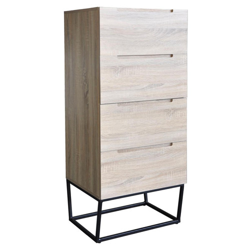 Semainier 4 tiroirs Chêne clair SHELDON - 3S. x Home - Commode bois design
