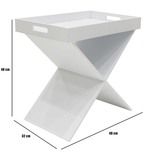 Table d'appoint avec plateau amovible Blanc SILVIO 3S. x Home  - Edition Contemporain Salon