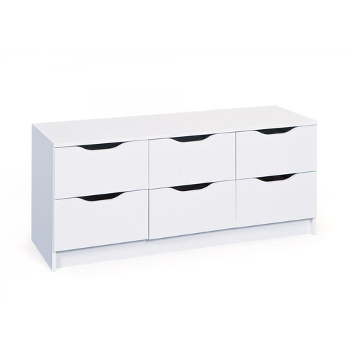 Commode 6 tiroirs Blanc URATO - 3S. x Home - Commode blanche design