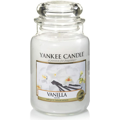Bougie Grand Modèle Vanilla/ Vanille Yankee Candle Bougie  - Deco luminaire yankee candle