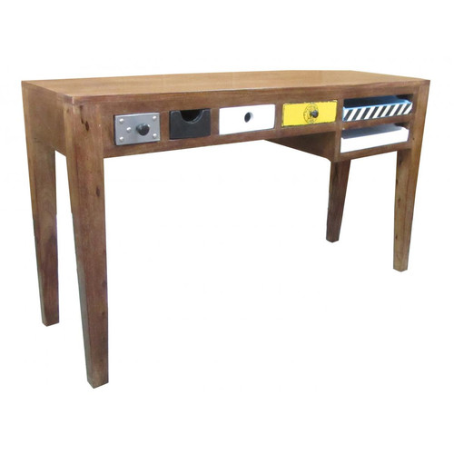 Bureau en bois multicolore L130 ETHEL - 3S. x Home - Bureau marron design
