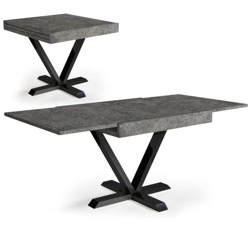 Table Design Rétractable Effet Béton Gris WELL - 3S. x Home - Table console bois