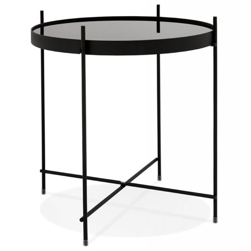 Table Basse Verre Noir PLATJA - 3S. x Home - Table basse noir design