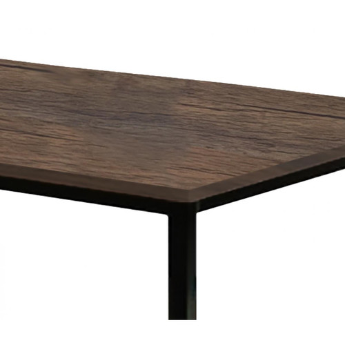 Table de salle à manger en métal noir et en bois Marron NEWPORT  - 3S. x Home - Table industrielle