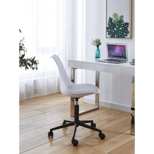 Chaise de bureau scandinave Blanc OFFESBJERG - 3S. x Home - Chaise de bureau