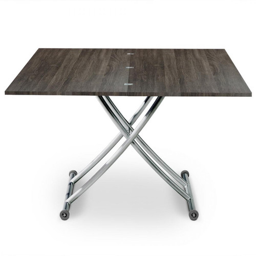 Table basse relevable marron en métal Varsovie 3S. x Home  - Edition Contemporain Salon