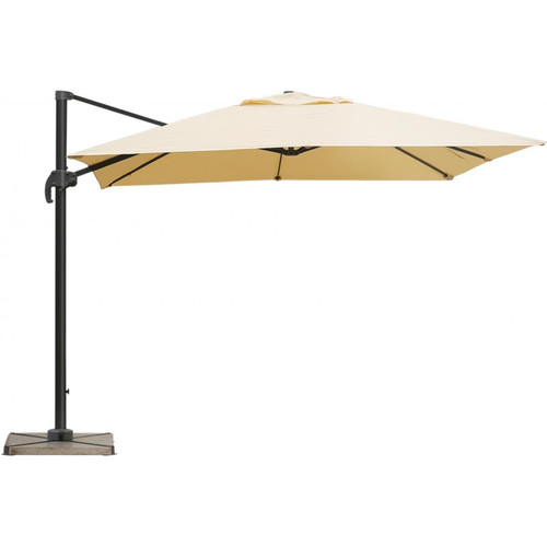 Parasol déporté beige en toile Allan - 3S. x Home - Accessoires jardin design