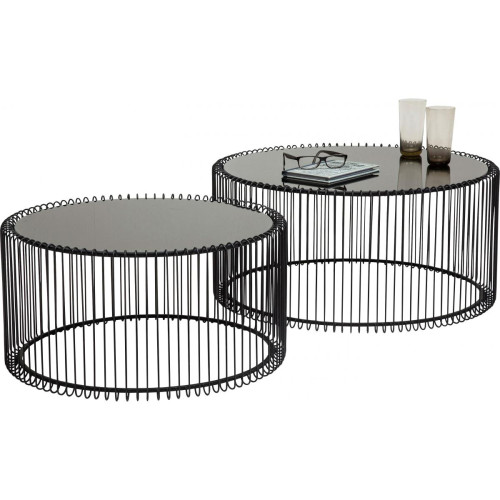 Set de 2 Tables basses Wire noire - KARE DESIGN - Table basse kare design