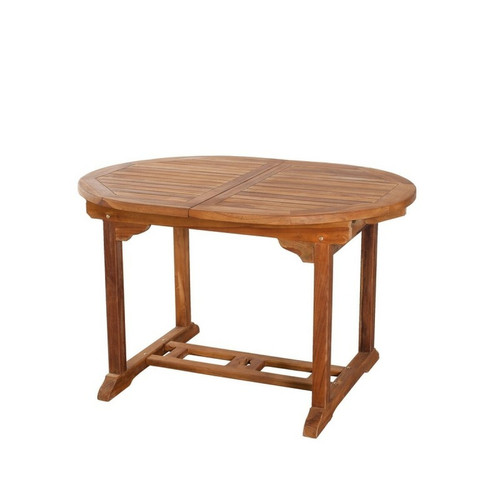 Table de jardin 4/6 personnes -  ovale extensible 120/180 x 90 cm en bois Teck huilé Macabane  - Macabane jardin meuble deco