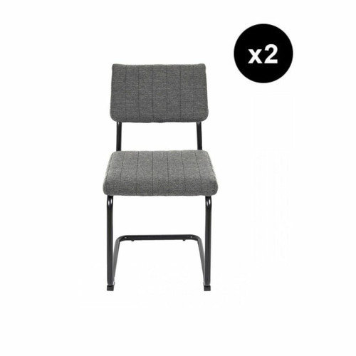 Lot de 2 Chaises ALBAN Gris Chiné - 3S. x Home - Chaise metal design