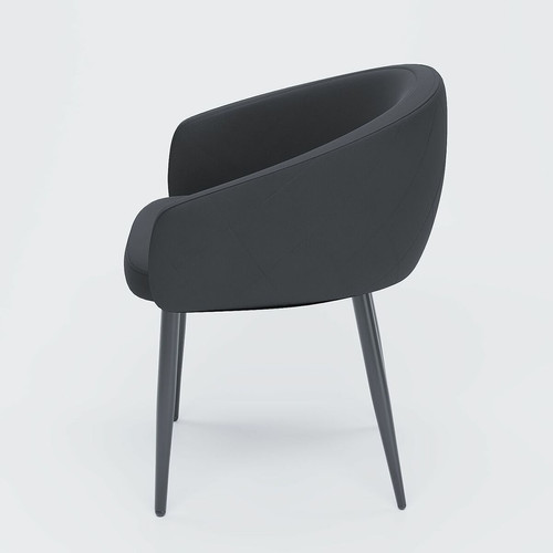 Paire de fauteuils de table design velours Eugénie Noir  POTIRON PARIS  - Promos Fauteuil