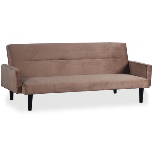 Canapé Convertible Clic-Clac BERTO 3 Places Velours Taupe - 3S. x Home - Canape velours