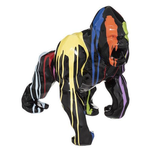 Gorille décoratif en résine noire et peint Trash - 3S. x Home - Statue noire