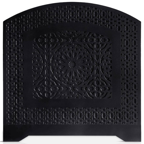 Tête de lit style oriental bois sculpté Agraba 120cm Noir - 3S. x Home - Sommier noir