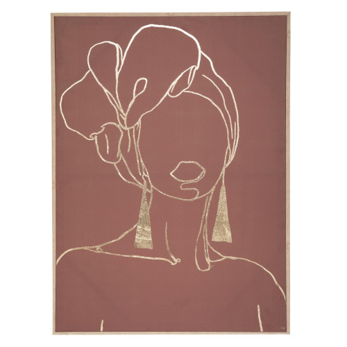 Toile "Femme" imprimée encadrée foil 60x80 cm 3S. x Home  - Edition Vintage Déco et Luminaires