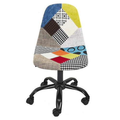Chaise De Bureau Patchwork Multicolore en Métal - 3S. x Home - Chaise de bureau