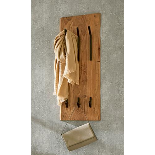 Garderobe murale verticale en bois et 6 crochets en métal noir - 3S. x Home - Porte manteau bois design