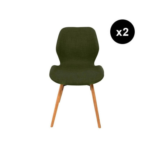 Lot de 2 chaises Scandinave Tissu Vert ANDAPA - 3S. x Home - Chaise simili cuir design