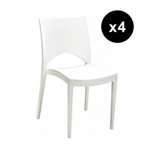 Chaise Design En Plastique Blanc PAIUTE - Chaise Pas Cher
