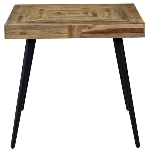 Table à Manger Carré en Teck Marron et Métal Noir NASH - 3S. x Home - Table industrielle