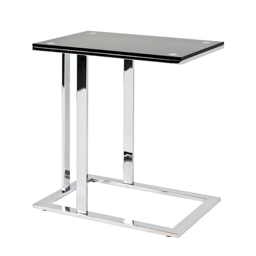 Table d'appoint plateau en verre trempé noir - 3S. x Home - Table d appoint verre