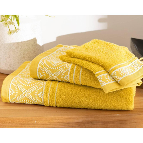 Drap de bain  BYSANTINE jaune en coton  - becquet - Serviette draps de bain
