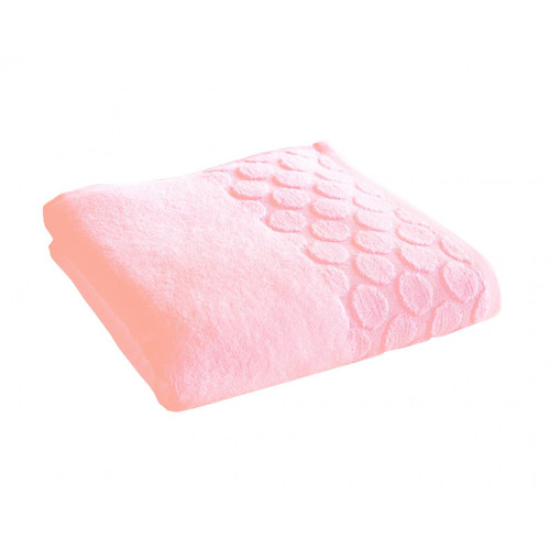 Drap de bain rose CERCLE en coton - becquet - Serviette draps de bain