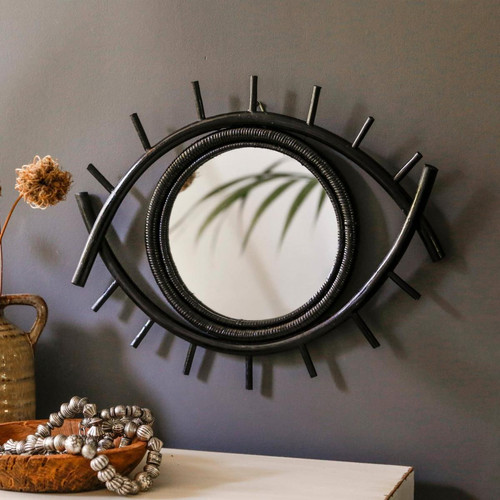 Miroir Oeil OUDJAT Noir - becquet - Miroir rond ovale design