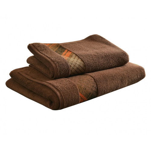 Serviette de toilette AUDRI en coton marron  - becquet - Serviette draps de bain