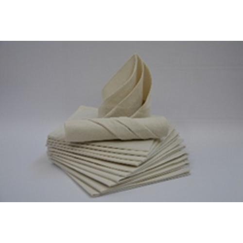 Lot de 12 serviettes de table carré en coton ivoire Calitex  - Serviette de table