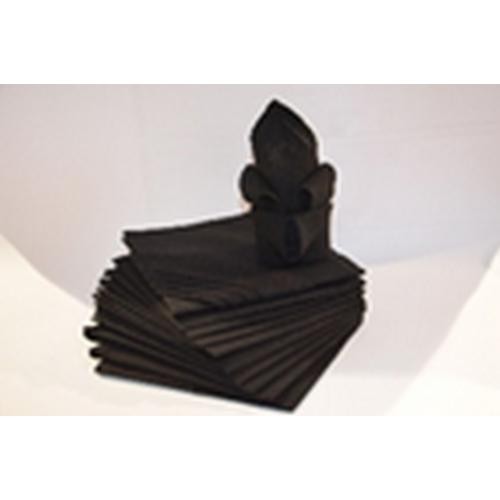 Lot de 12 serviettes de table carré en coton noir Calitex  - Serviette de table