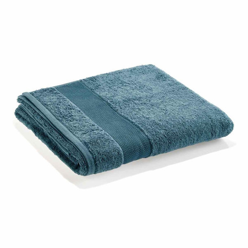 Serviette De Bain MIAMI Bleu Jeans 600 g/m² 100% Coton 70x140 cm Cogal  - Promos cuisine salle de bain