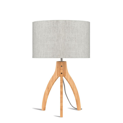 Lampe à Poser Bambou Lin Clair Annapurna - Good&Mojo - Lampe a poser design