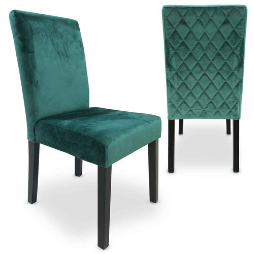 Lot De 2 Chaises SHALIMAN Velours Vert 3S. x Home  - Chaise design et tabouret design