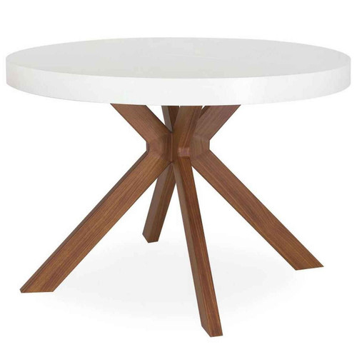 Table Ronde Extensible MYRA Blanc - 3S. x Home - Table console bois