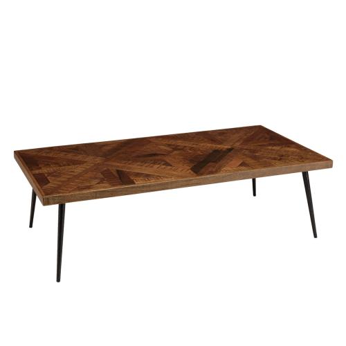 Table basse rectangulaire en bois recyclé pieds métal KIARA Macabane  - Edition Ethnique Salon
